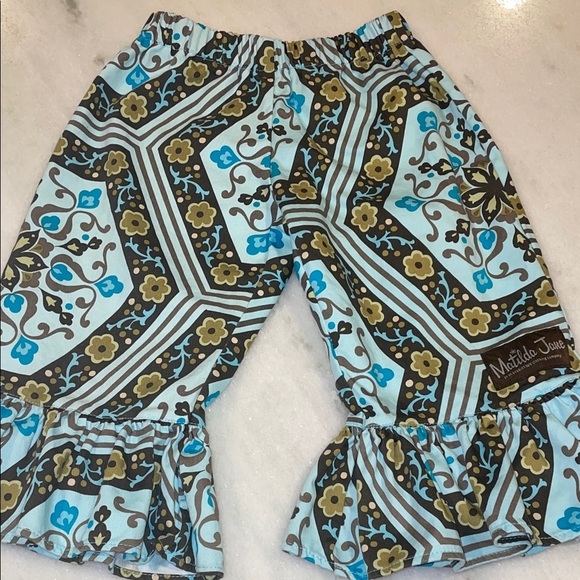 Matilda Jane Kids Ruffle Bottoms - Blue and Brown Floral - Picture 1 of 10